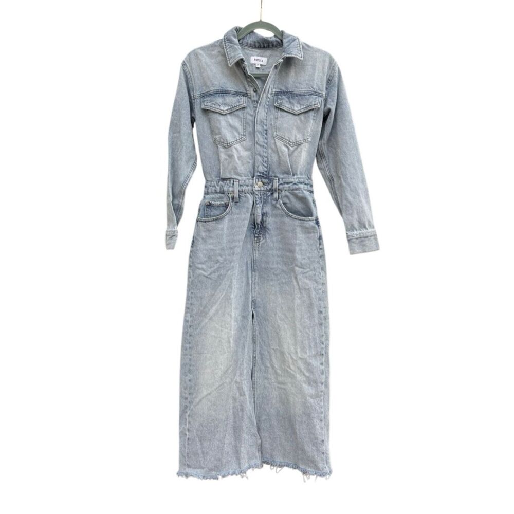Pistola Women's Amira Midi 100% Cotton Jean Dress in Riviera Size XS - Picture 6 of 11